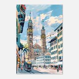 Da Vinci Travel Collection wall art print | Quebec City Canada - Aluminum Print - 60x90 cm / 24x36″ - 