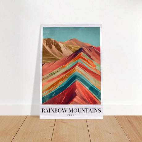 Da Vinci Travel Collection wall art print | Rainbow Mountains Peru - Brushed Aluminum Print - 40x60 cm / 16x24″ - 