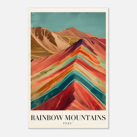 Da Vinci Travel Collection wall art print | Rainbow Mountains Peru - Wood Prints - 60x90 cm / 24x36″ - 10 mm