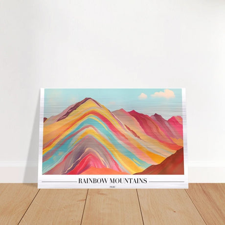 Da Vinci Travel Collection wall art print | Rainbow Mountains Peru - Brushed Aluminum Print - 40x60 cm / 16x24″ - 