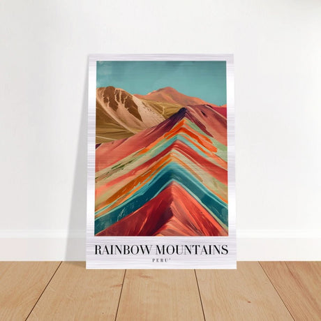 Da Vinci Travel Collection wall art print | Rainbow Mountains Peru - Brushed Aluminum Print - 70x100 cm / 28x40″ - 