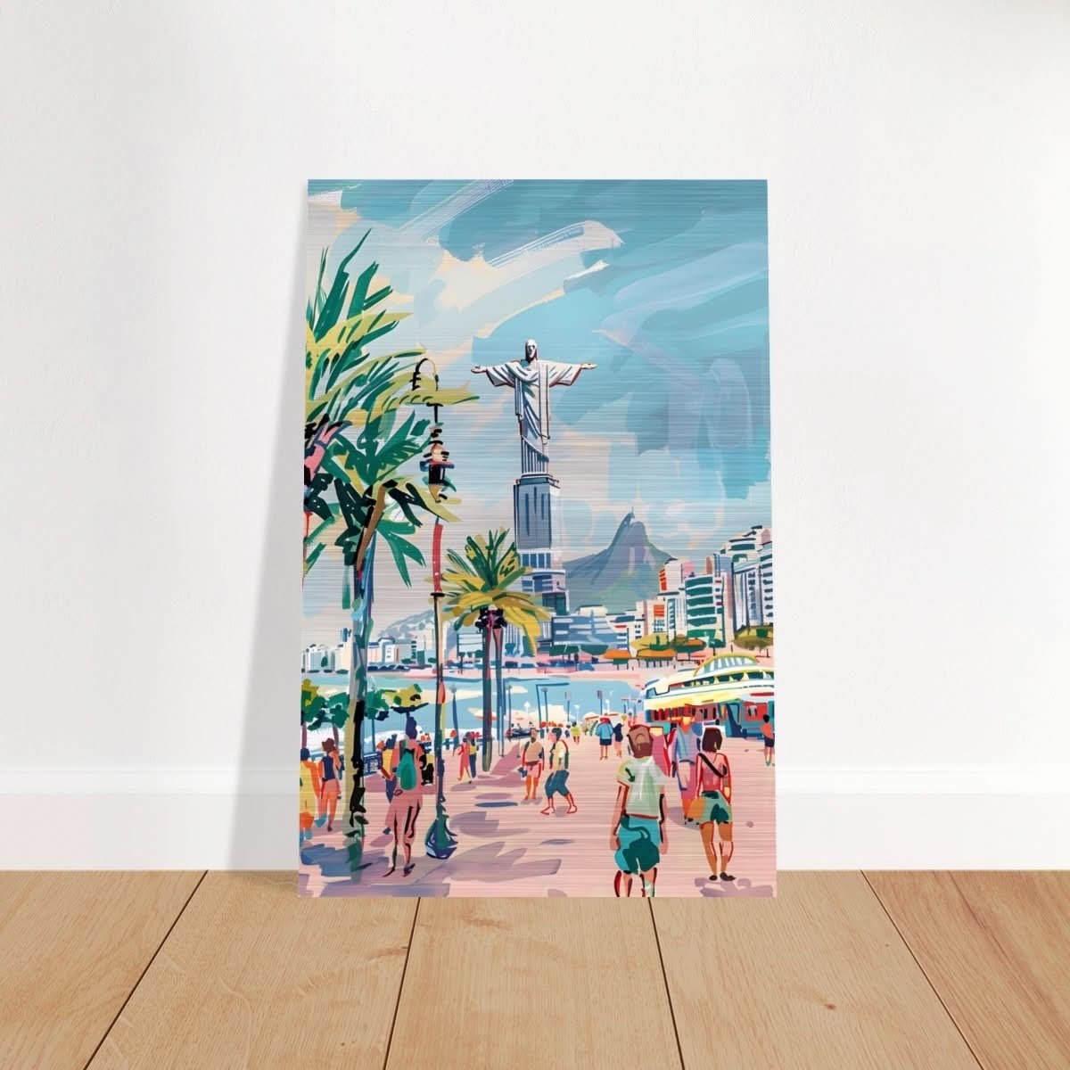Da Vinci Travel Collection wall art print | Rio De Janeiro Brazil - Brushed Aluminum Print - 40x60 cm / 16x24″ - 