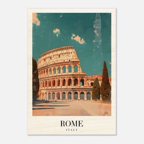 Da Vinci Travel Collection wall art print | Rome Italy - Wood Prints - 70x100 cm / 28x40″ - 20 mm