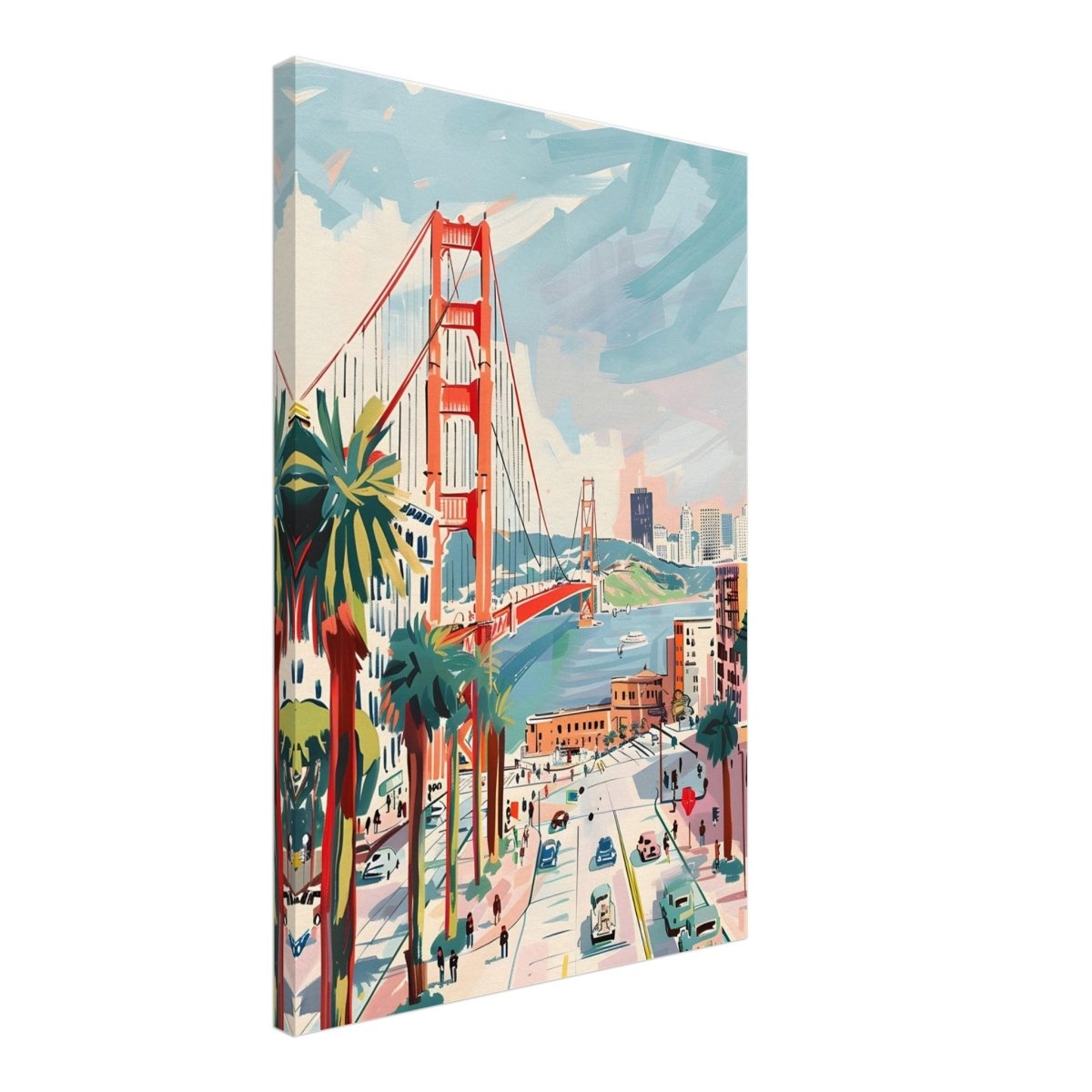 Da Vinci Travel Collection wall art print | San Francisco USA | The Golden Gate Bridge - Canvas - 50x75 cm / 20x30″ - Thick