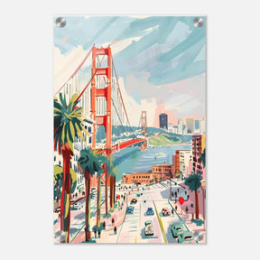 Da Vinci Travel Collection wall art print | San Francisco USA | The Golden Gate Bridge - Acrylic Print - 30x45 cm / 12x18″ - 