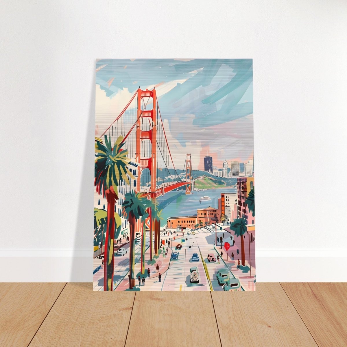 Da Vinci Travel Collection wall art print | San Francisco USA | The Golden Gate Bridge - Brushed Aluminum Print - 70x100 cm / 28x40″ - 