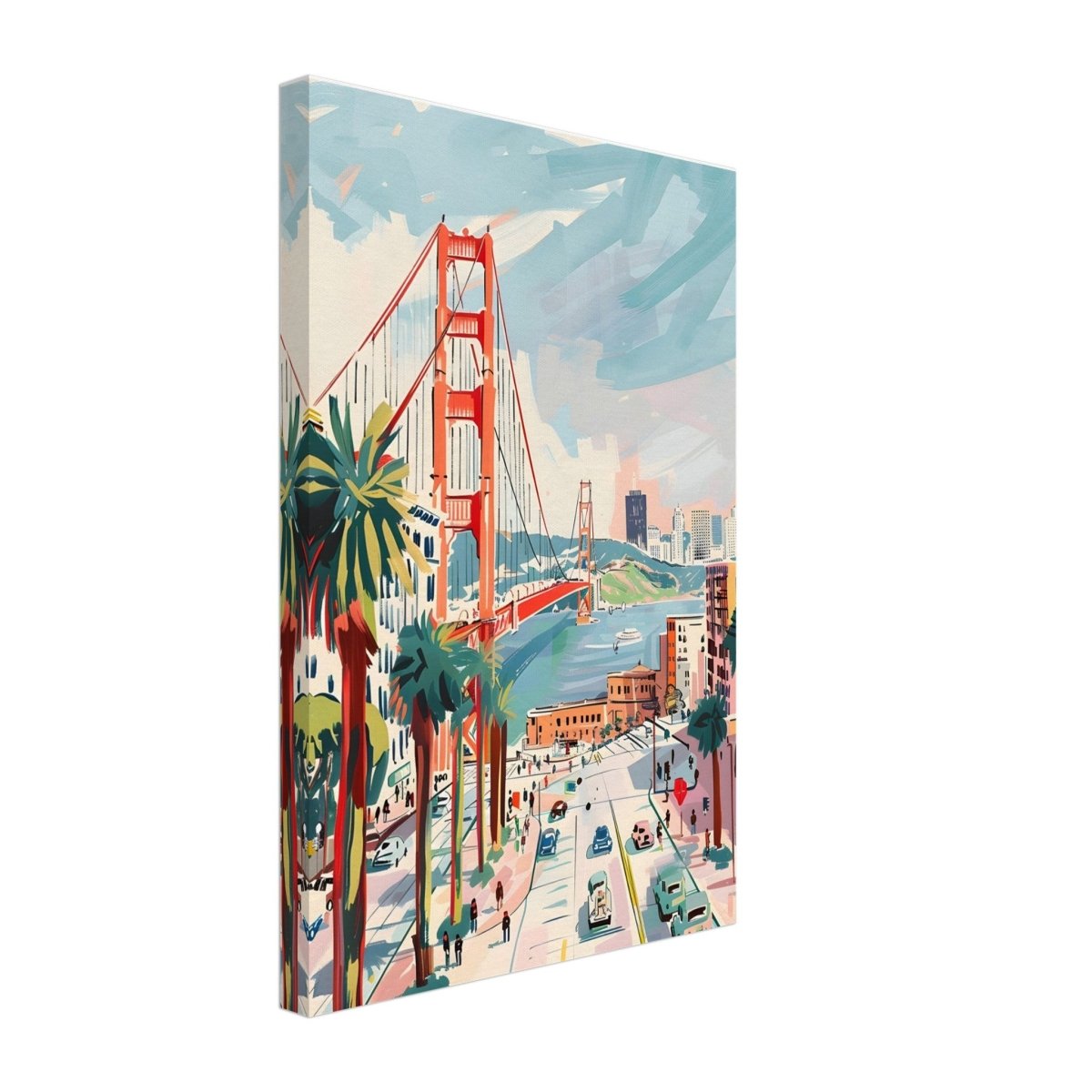 Da Vinci Travel Collection wall art print | San Francisco USA | The Golden Gate Bridge - Canvas - 30x45 cm / 12x18″ - Slim