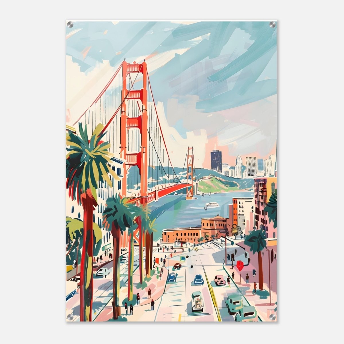 Da Vinci Travel Collection wall art print | San Francisco USA | The Golden Gate Bridge - Acrylic Print - 70x100 cm / 28x40″ - 