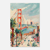 Da Vinci Travel Collection wall art print | San Francisco USA | The Golden Gate Bridge - Wood Prints - 50x75 cm / 20x30″ - 10 mm