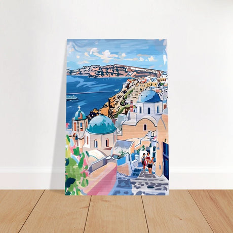 Da Vinci Travel Collection wall art print | Santorini Greece - Brushed Aluminum Print - 60x90 cm / 24x36″ - 