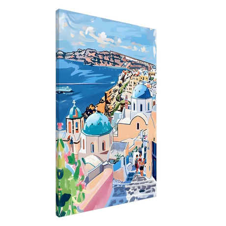 Da Vinci Travel Collection wall art print | Santorini Greece - Canvas - 60x90 cm / 24x36″ - Slim