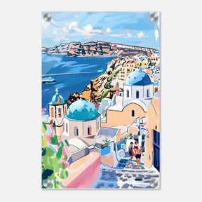 Da Vinci Travel Collection wall art print | Santorini Greece - Acrylic Print - 30x45 cm / 12x18″ - 