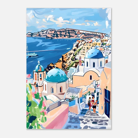 Da Vinci Travel Collection wall art print | Santorini Greece - Aluminum Print - 70x100 cm / 28x40″ - 