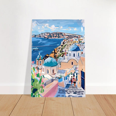 Da Vinci Travel Collection wall art print | Santorini Greece - Brushed Aluminum Print - 70x100 cm / 28x40″ - 