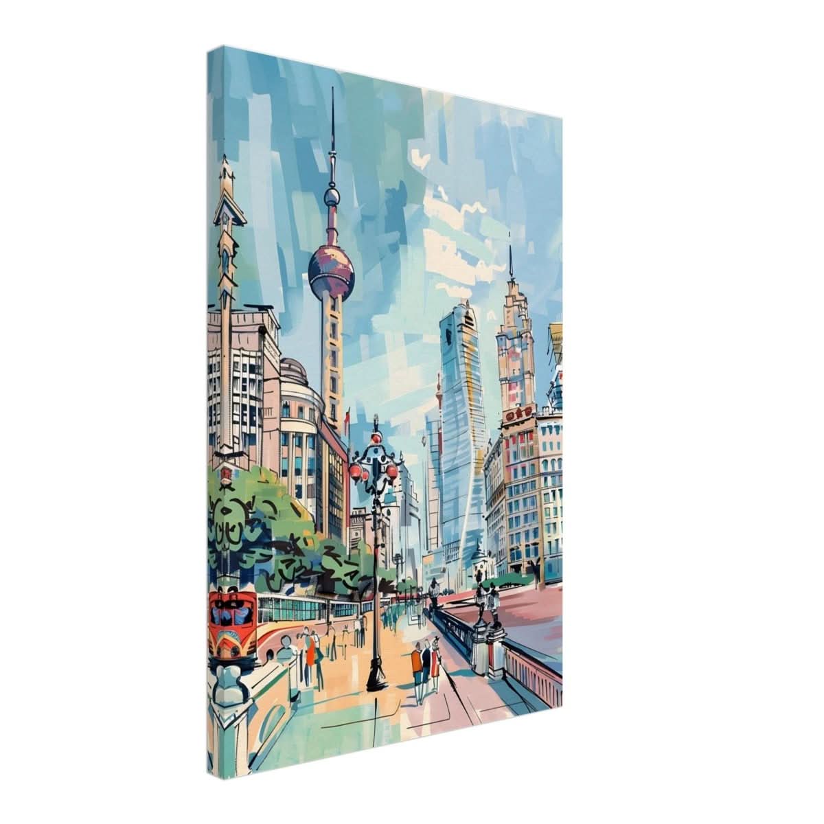 Da Vinci Travel Collection wall art print | Shanghai China - Canvas - 40x60 cm / 16x24″ - Slim