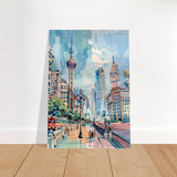 Da Vinci Travel Collection wall art print | Shanghai China - Brushed Aluminum Print - 70x100 cm / 28x40″ - 