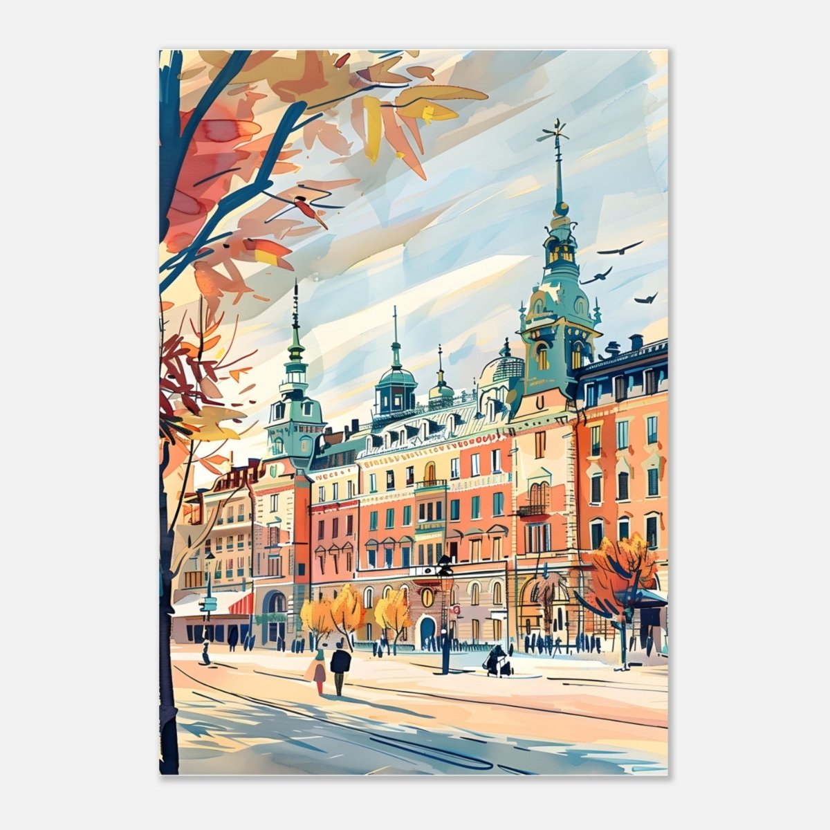 Da Vinci Travel Collection wall art print | Stockholm Sweden - Aluminum Print - 70x100 cm / 28x40″ - 