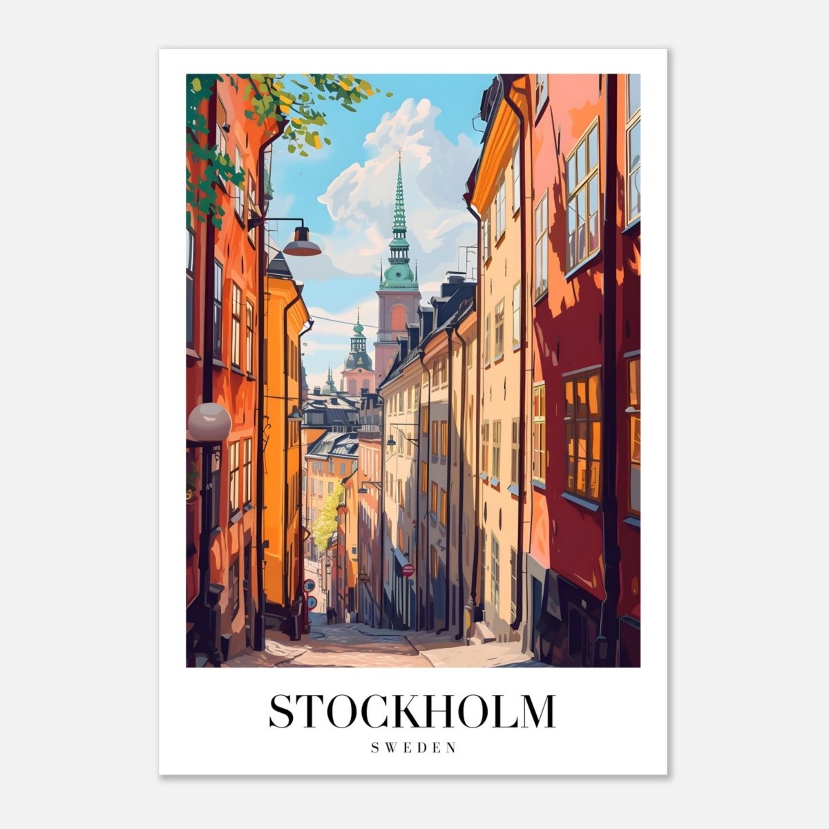 Da Vinci Travel Collection wall art print | Stockholm Sweden - Aluminum Print - 70x100 cm / 28x40″ - 