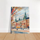 Da Vinci Travel Collection wall art print | Stockholm Sweden - Brushed Aluminum Print - 70x100 cm / 28x40″ - 