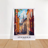 Da Vinci Travel Collection wall art print | Stockholm Sweden - Brushed Aluminum Print - 70x100 cm / 28x40″ - 