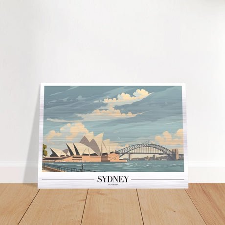 Da Vinci Travel Collection wall art print | Sydney Australia | Harbour Bridge Opera House - Brushed Aluminum Print - 70x100 cm / 28x40″ - 
