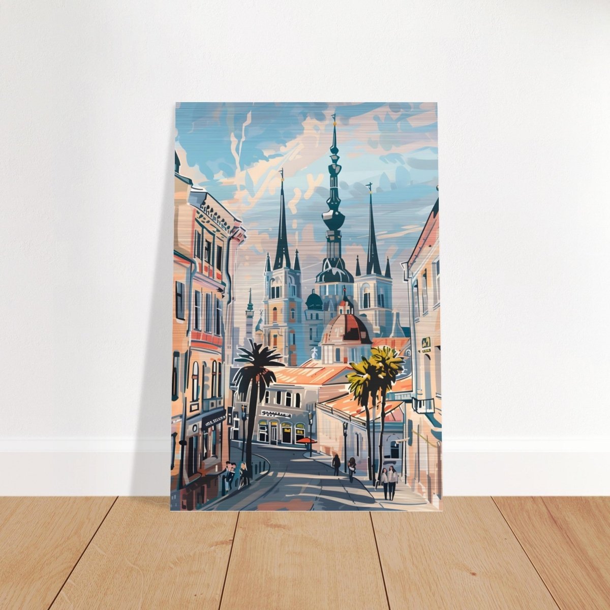 Da Vinci Travel Collection wall art print | Tallinn Estonia - Brushed Aluminum Print - 60x90 cm / 24x36″ - 