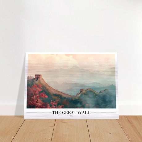 Da Vinci Travel Collection wall art print | The Great Wall China - Brushed Aluminum Print - 70x100 cm / 28x40″ - 