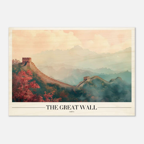 Da Vinci Travel Collection wall art print | The Great Wall China - Wood Prints - 70x100 cm / 28x40″ - 20 mm