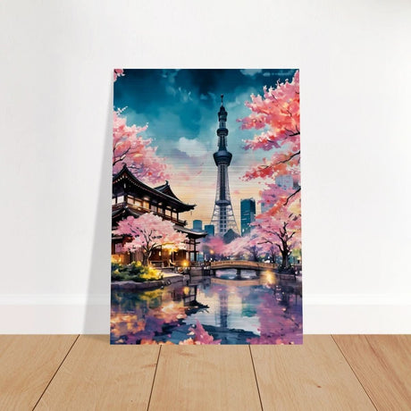 Da Vinci Travel Collection wall art print | Tokyo Japan - Brushed Aluminum Print - 70x100 cm / 28x40″ - 