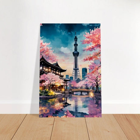 Da Vinci Travel Collection wall art print | Tokyo Japan - Brushed Aluminum Print - 30x45 cm / 12x18″ - 