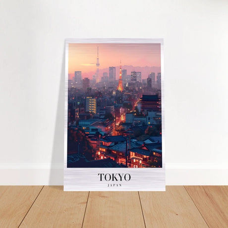 Da Vinci Travel Collection wall art print | Tokyo Japan - Brushed Aluminum Print - 50x75 cm / 20x30″ - 