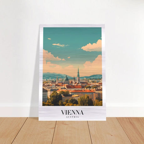 Da Vinci Travel Collection wall art print | Vienna Austria - Brushed Aluminum Print - 70x100 cm / 28x40″ - 