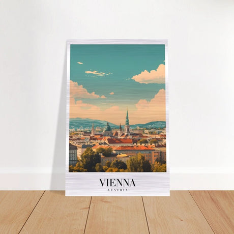 Da Vinci Travel Collection wall art print | Vienna Austria - Brushed Aluminum Print - 30x45 cm / 12x18″ - 