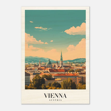 Da Vinci Travel Collection wall art print | Vienna Austria - Wood Prints - 70x100 cm / 28x40″ - 20 mm