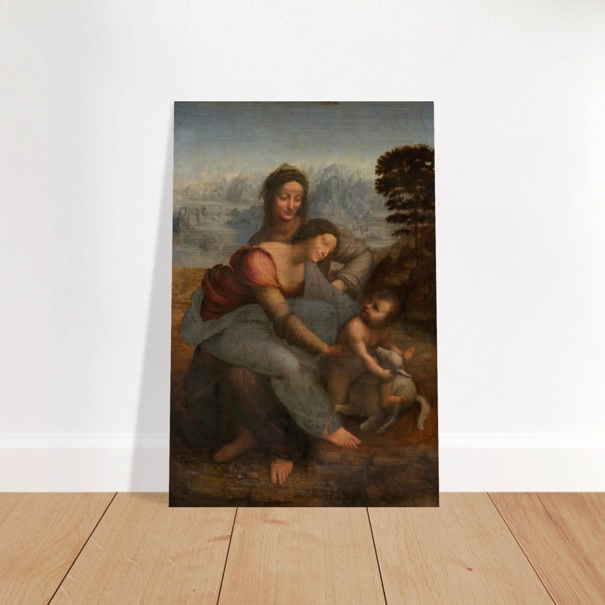 Da Vinci Vintage wall art print | The Virgin and Child with St. Anne by Leonardo da Vinci - Brushed Aluminum Print - 40x60 cm / 16x24″ - 