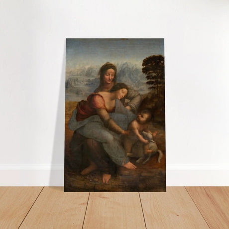 Da Vinci Vintage wall art print | The Virgin and Child with St. Anne by Leonardo da Vinci - Brushed Aluminum Print - 60x90 cm / 24x36″ - 