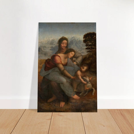 Da Vinci Vintage wall art print | The Virgin and Child with St. Anne by Leonardo da Vinci - Brushed Aluminum Print - 30x45 cm / 12x18″ - 