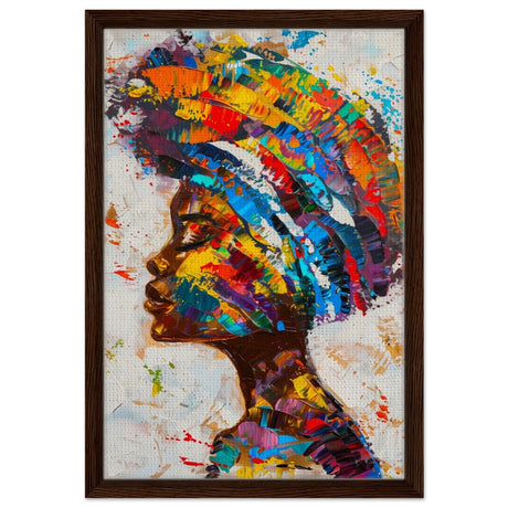 Da Vinci Wall art Print | Eclectic Expressions | African Theme | Contemporary art - Framed Canvas - 40x60 cm / 16x24″ - Dark wood frame
