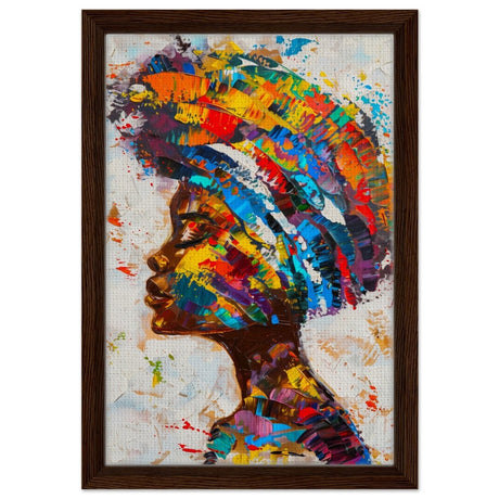 Da Vinci Wall art Print | Eclectic Expressions | African Theme | Contemporary art - Framed Canvas - 30x45 cm / 12x18″ - Dark wood frame