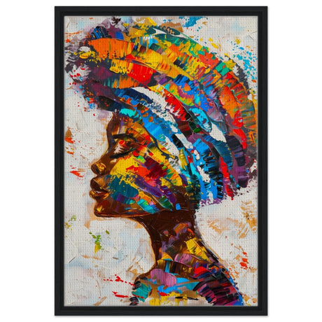 Da Vinci Wall art Print | Eclectic Expressions | African Theme | Contemporary art - Framed Canvas - 50x75 cm / 20x30″ - Black frame