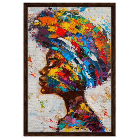 Da Vinci Wall art Print | Eclectic Expressions | African Theme | Contemporary art - Framed Canvas - 50x75 cm / 20x30″ - Dark wood frame