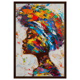 Da Vinci Wall art Print | Eclectic Expressions | African Theme | Contemporary art - Framed Canvas - 60x90 cm / 24x36″ - Dark wood frame