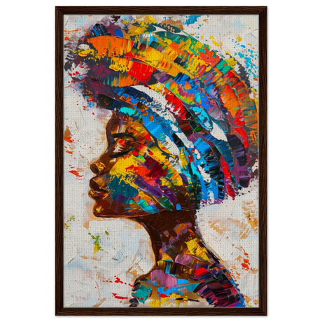 Da Vinci Wall art Print | Eclectic Expressions | African Theme | Contemporary art - Framed Canvas - 60x90 cm / 24x36″ - Dark wood frame