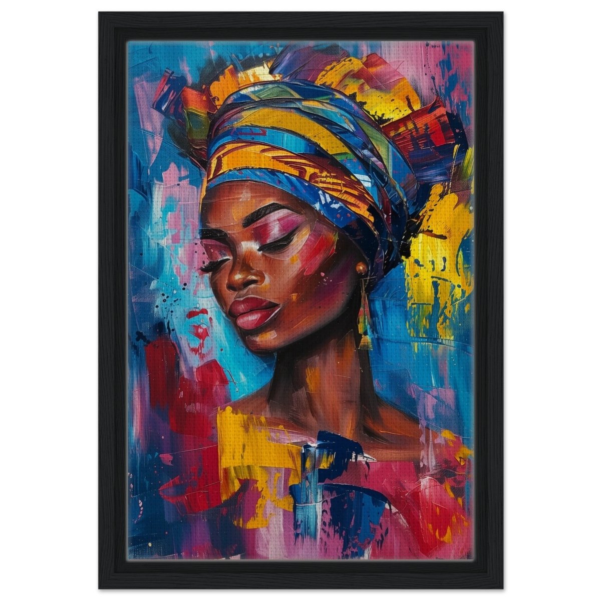 Da Vinci Wall art Print | Eclectic Expressions | African Theme - Framed Canvas - 30x45 cm / 12x18″ - Black frame