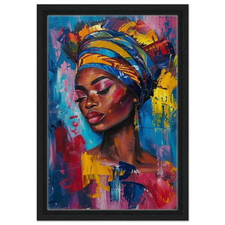 Da Vinci Wall art Print | Eclectic Expressions | African Theme - Framed Canvas - 30x45 cm / 12x18″ - Black frame
