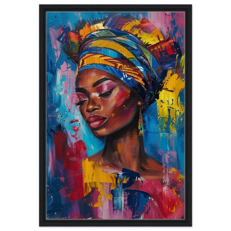 Da Vinci Wall art Print | Eclectic Expressions | African Theme - Framed Canvas - 50x75 cm / 20x30″ - Black frame
