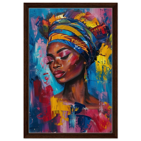 Da Vinci Wall art Print | Eclectic Expressions | African Theme - Framed Canvas - 40x60 cm / 16x24″ - Dark wood frame