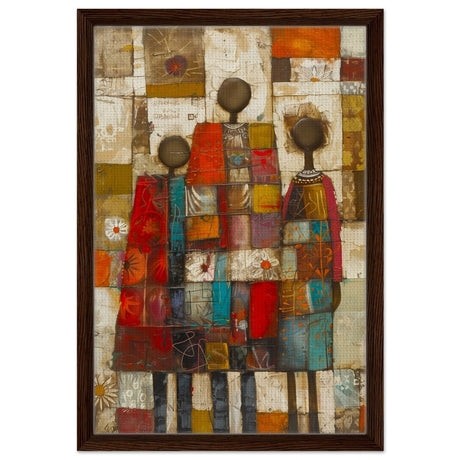 Da Vinci Wall art Print | Eclectic Expressions | African Theme - Framed Canvas - 40x60 cm / 16x24″ - Dark wood frame