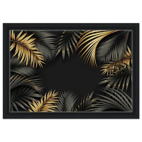 Da Vinci Wall art Print | Eclectic Expressions | Black and Gold Leaf - Framed Canvas - 30x45 cm / 12x18″ - Black frame