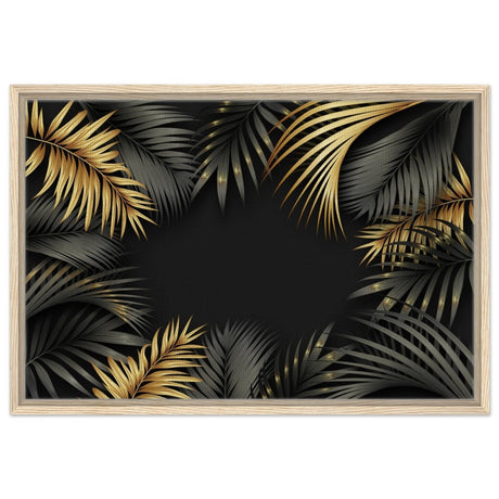 Da Vinci Wall art Print | Eclectic Expressions | Black and Gold Leaf - Framed Canvas - 50x75 cm / 20x30″ - Wood frame